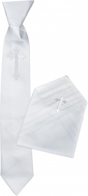 Boy's Tie & Hanky Set with Cross Boy's Tie & Hanky Set with Cross